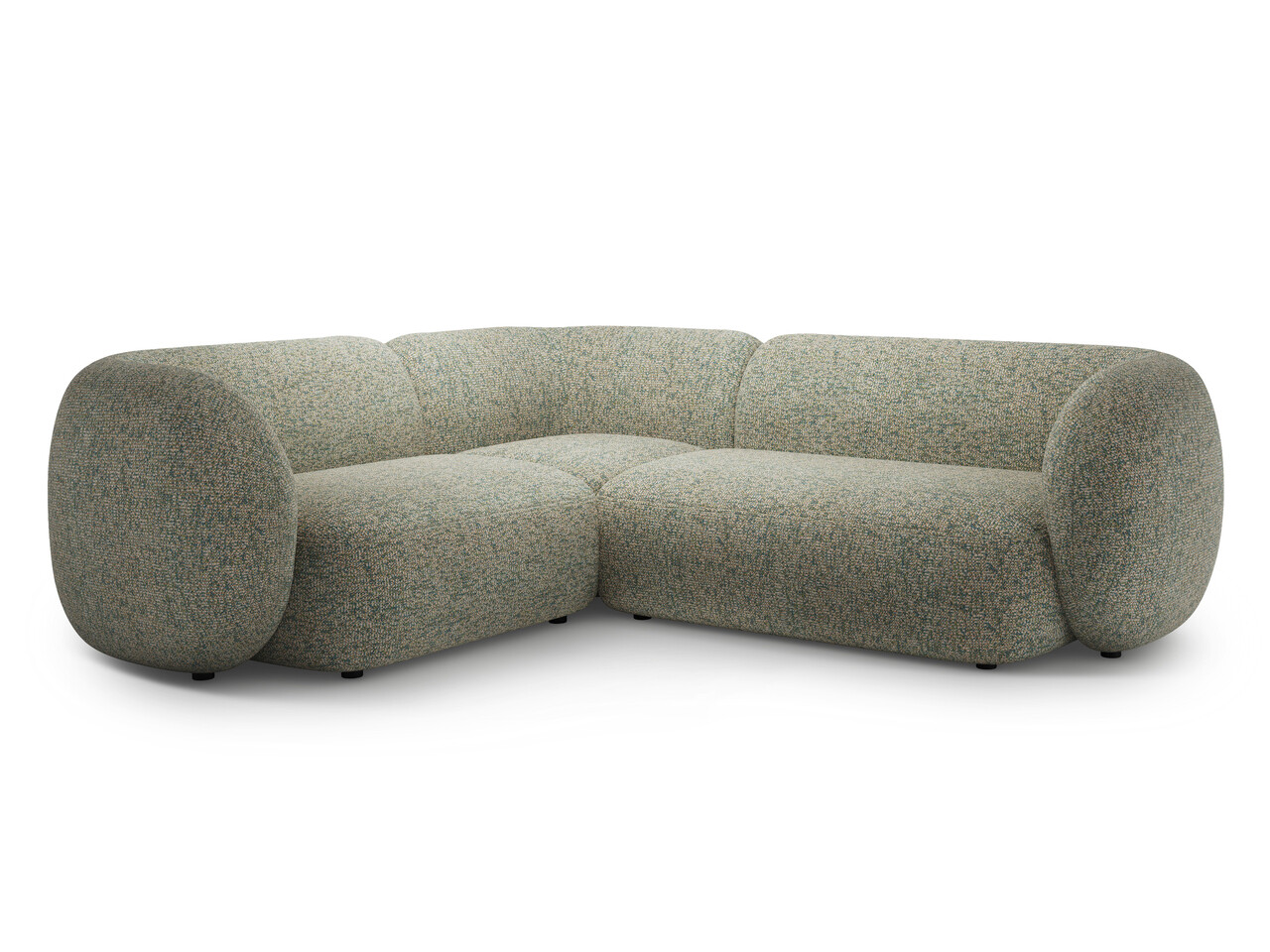 Coltar stanga 4 locuri, Kate, Micadoni Home, 252x220x76 cm, tesatura structurata, verde muschi melanj Colțare